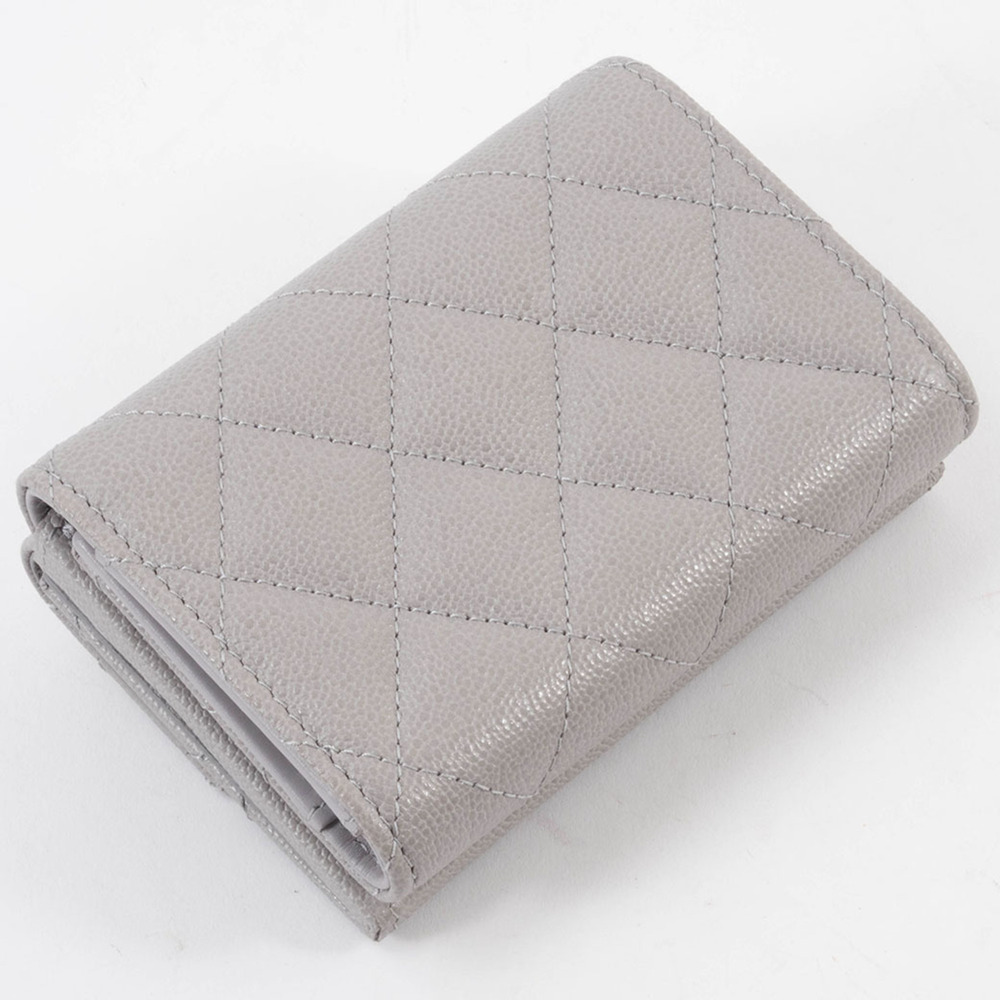 CHANEL Authentic Gray Caviar Leather Wallet - Picture 9 of 16